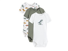 Name It laurel wreath dino bodysuit (3-pack)